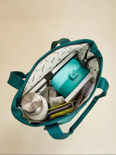 Imagen de Cartera Shopper Alina Verde Porta Notebook