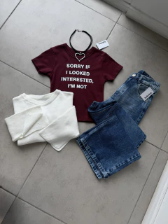 Remera crop sorry if I looked interested 820