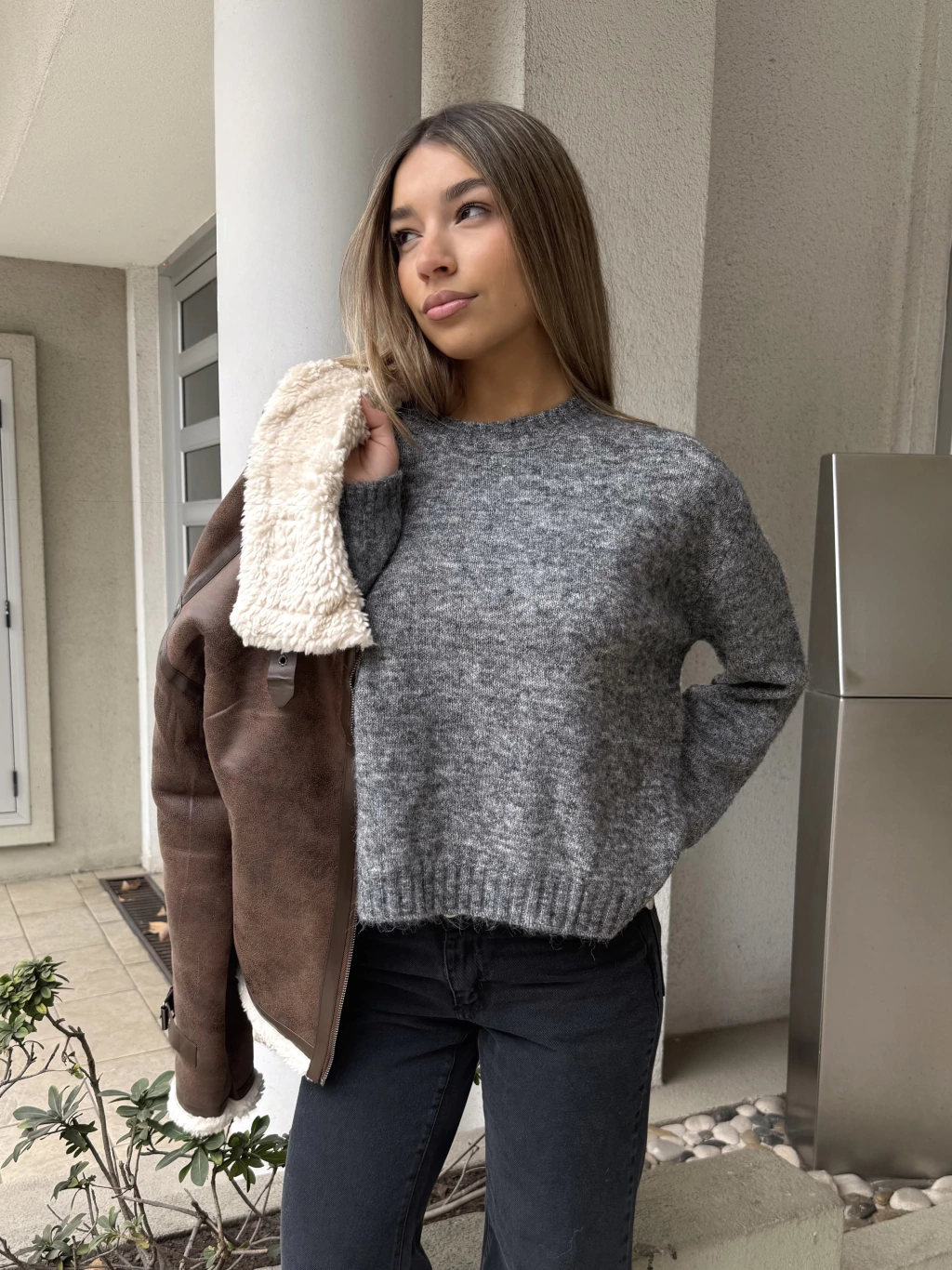 Sweater mohair gris 124
