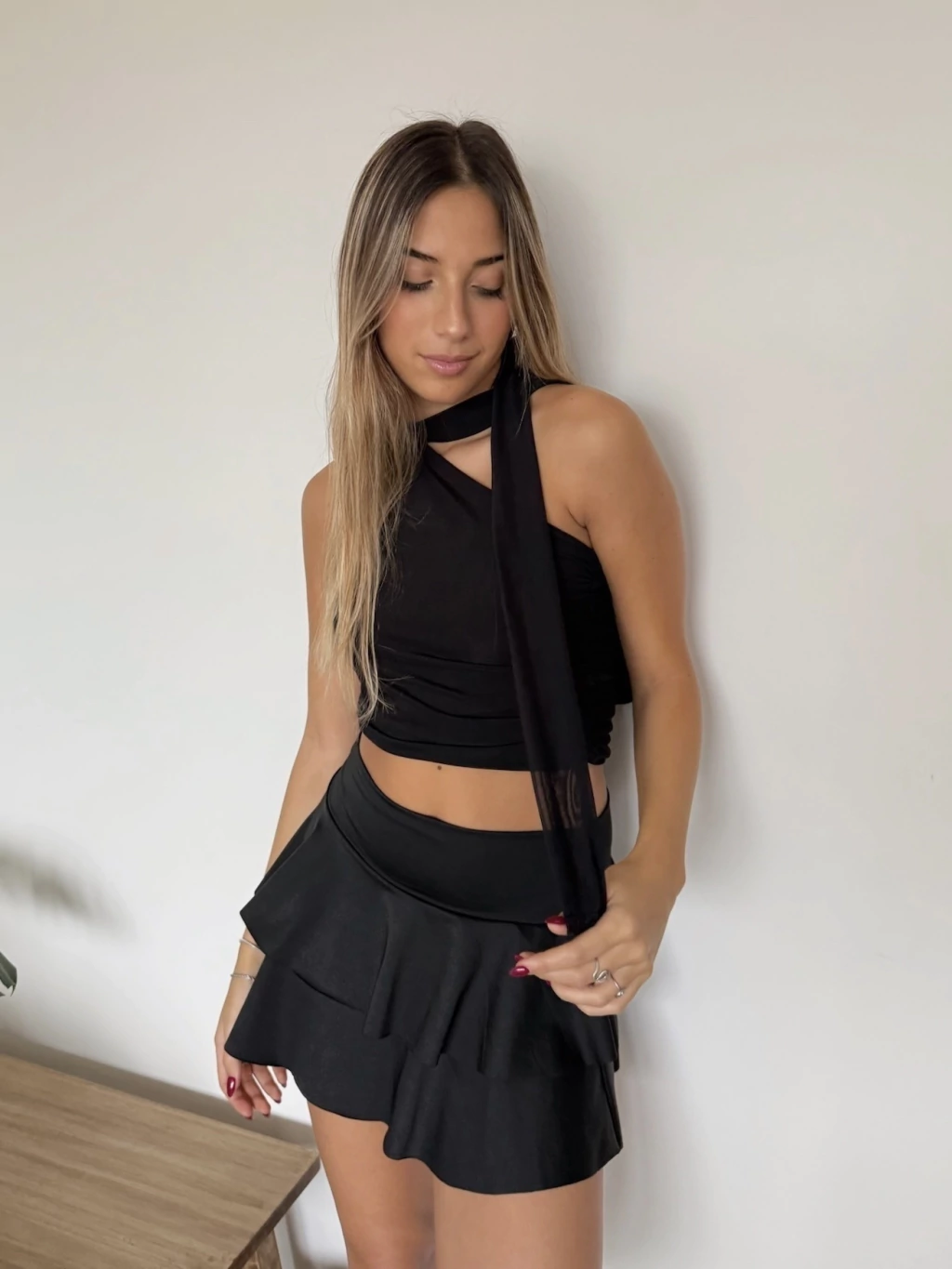 Top microtul forrado con chocker 443