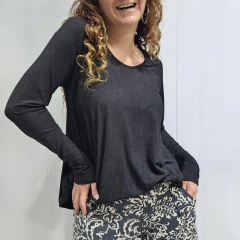 REMERA GAMUZADA - NEGRA - comprar online