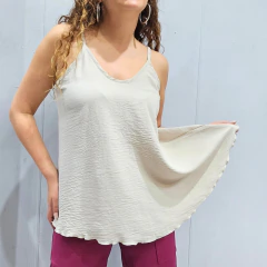 MUSCULOSA CREPE - CREMA - comprar online