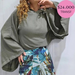 BUZO DE LINO - VERDE M - comprar online