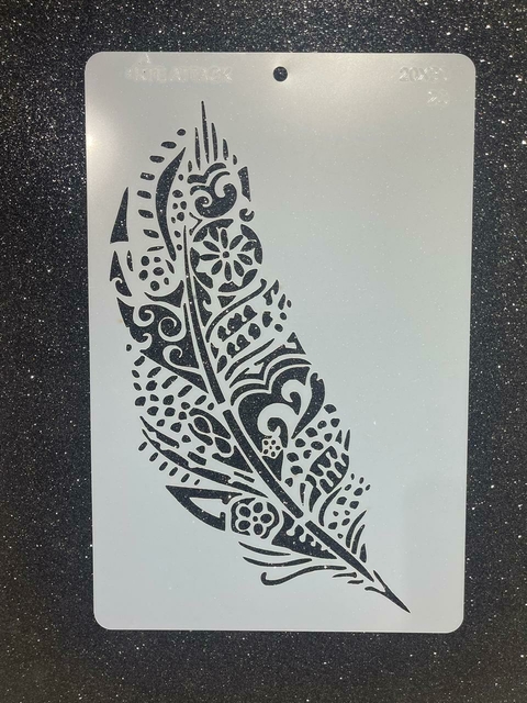 STENCIL PLUMAS 20X30 (25) ARTE ATTACK