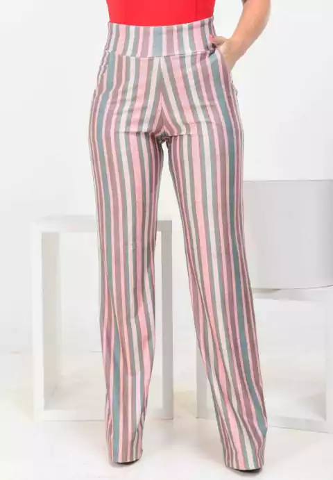 Calça Pantalona Listrada
