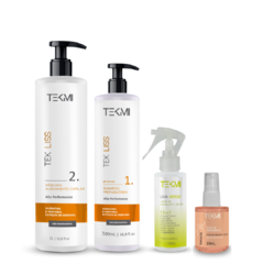Progressiva Tek Liss 1L + Reparador de Pontas + Leave-in de Uva Verde