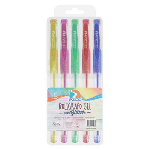 BOLIGRAFO X 5COL EZCO GLITER