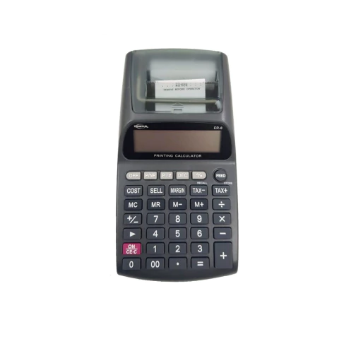 CALCULADORA CON ROLLO EXACTUS ER-8 NEGRA - comprar online