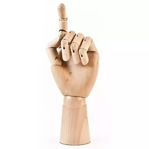 MANO ARTICULADA MADERA IBICO 25CM IZQUIERDA - comprar online
