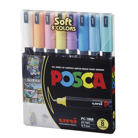 MARCADOR POSCA X 8 COLORES PC-1MR PTA MET PAS - comprar online