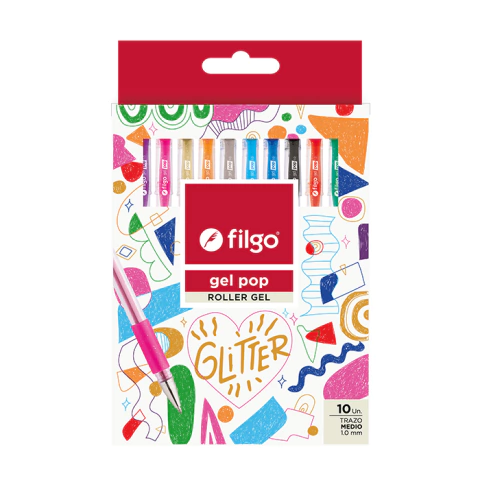 ROLLER GEL POP FILGO X 10U GLITTER