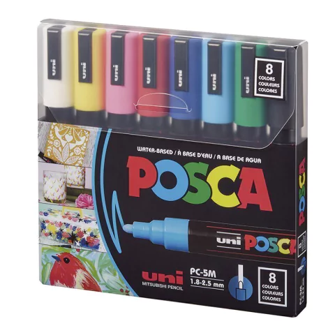 MARCADOR POSCA X 8 COLORES PC-5M BLISTER
