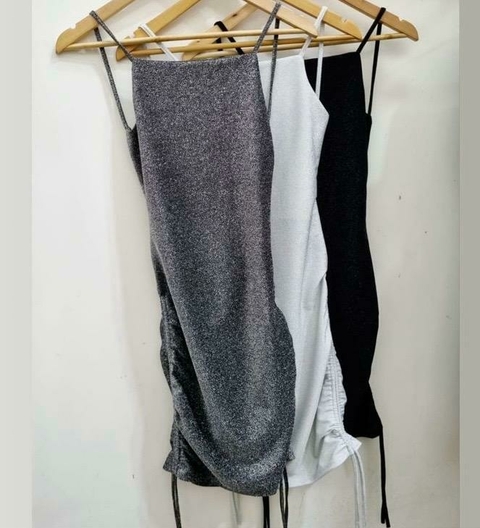Vestido lurex c/ frunce a los lados