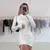 Vestido polerita manga larga c/ frunces - comprar online