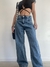 Jean wide azul wash rígido - comprar online
