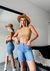 Short jean biker bermudita