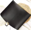 aba para bolsa Couro Legitomo 23 X 20 cm PRETA