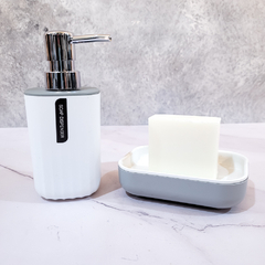 DISPENSER CUADR. BLANCO TAPA GRIS