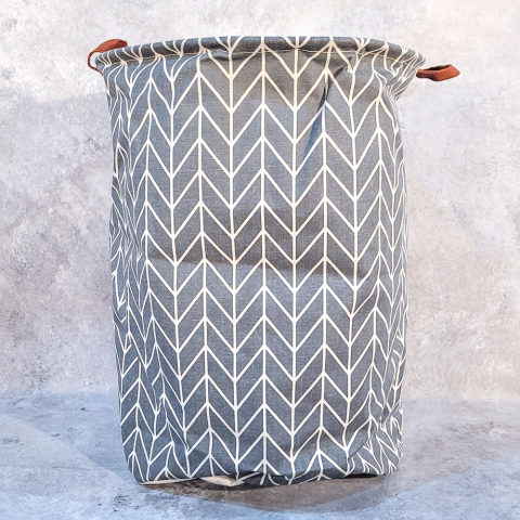 CESTO LAUNDRY ZIGZAG TELA GRIS