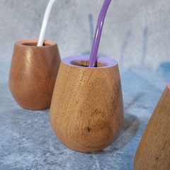 MATE CUIA MADERA CON BORDE COLOR en internet
