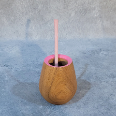 MATE CUIA MADERA CON BORDE COLOR - tienda online
