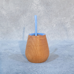 MATE CUIA MADERA CON BORDE COLOR - Bazaar novedades