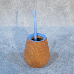 MATE CUIA MADERA CON BORDE COLOR - tienda online