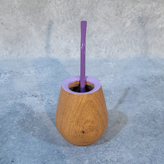 MATE CUIA MADERA CON BORDE COLOR - comprar online