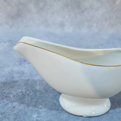 SALSERA PORCELANA BLANCA BORDE ORO - comprar online