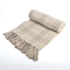 MANTA CUADRILLE NAT/BEIGE 125X150CM