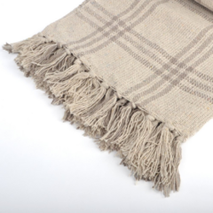 MANTA CUADRILLE NAT/BEIGE 125X150CM - comprar online
