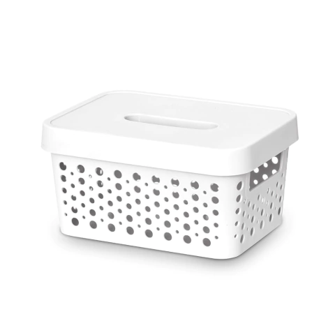 CAJA PLASTICA BLANCA 19X14CM C/ASAS