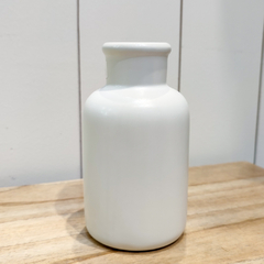 FLORERO BOTELLON CERAM. BLANCA 14CM - comprar online