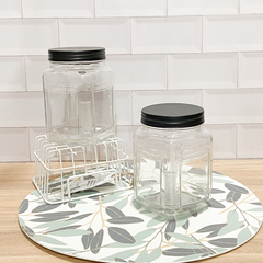 FRASCO VIDRIO CUADR.1450ML T/NEGRA