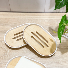 JABONERA PLASTICO BLANCO Y BAMBOO en internet
