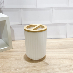 PORTA CEPILLOS RAYADO BLANCO T/BAM - comprar online