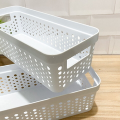 CANASTA PLASTICA BLANCA 34X13CM - comprar online