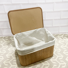CAJA BAMBOO Y TELA 29X21CM en internet