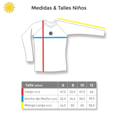 REMERA UV 50+ MANGA LARGA UNISEX INFANTES na internet