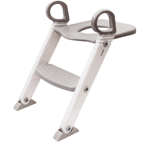Assento Redutor com Escada Cinza Banheiro Buba Kids