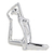 Escultura Yoga Prata em Porcelana 19cm Decorativo Mart