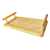 Bandeja Decorativa Retangular Bambu e Palhinha com Alça 35x20cm
