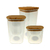Kit Potes Herméticos Borosilicato em Bambu 3 Peças MimoStyle