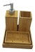 Kit Suporte Dispenser Banheiro Lavabo Em Bambu 4 Peças Yoi na internet