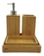 Kit Suporte Dispenser Banheiro Lavabo Em Bambu 4 Peças Yoi