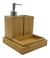 Kit Suporte Dispenser Banheiro Lavabo Em Bambu 4 Peças Yoi - comprar online