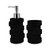 Kit Jogo de Banheiro Ivory Black Cerâmica e Escova Sanitária - comprar online