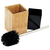 Kit Jogo de Banheiro Ivory Black Cerâmica e Escova Sanitária na internet