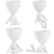 Kit Vaso Bob Poliresina BBB Yoga Branco Decoração 4 Peças