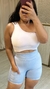 Short canelado bolso azul claro na internet